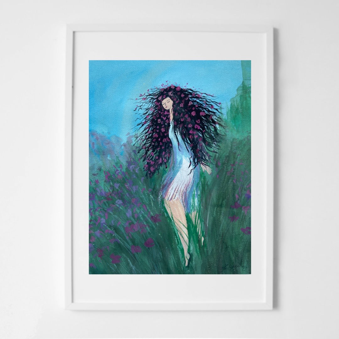 Girl in the Meadow - Art Print